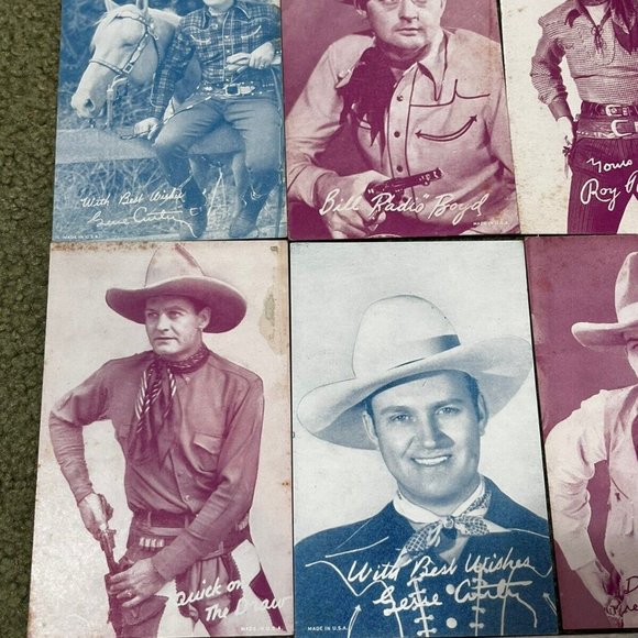 1950's Vintage (12) Exhibit ARCADE CARD LOT - WESTERN Film COWBOYS - Excellent - Picture 4 of 6